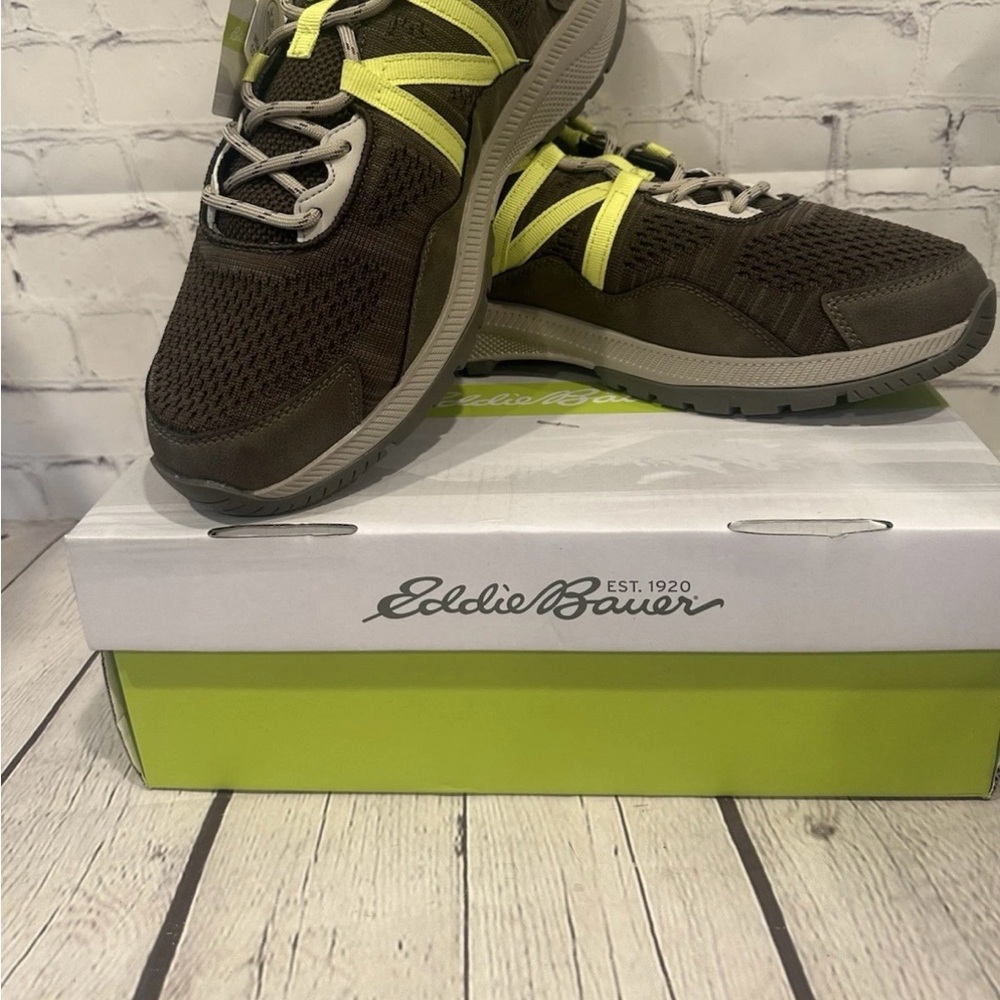 Eddie Bauer Fossil Thielsen Womens 8.5 Trail Hiking Shoes Olive Lime